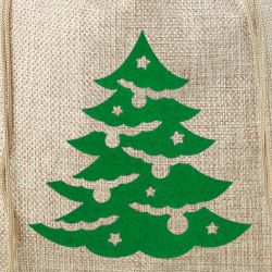 Jutesäckchen 26 cm x 35 cm - Weihnachten - Tannenbaum Beutel mit aufdruck