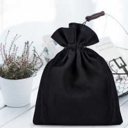 Baumwollsäckchen 10 x 13 cm - schwarz Schwarze Beutel