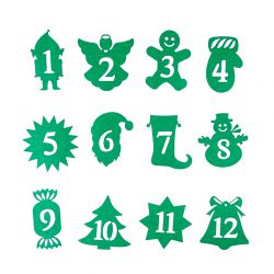 Selbstklebende Zahlen 1-24 - grün MIX Werbeartikel