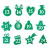 Selbstklebende Zahlen 1-24 - grün MIX Weihnachten
