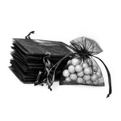 Organzabeutel 8 x 10 cm - schwarz Dankeschön für die Gäste