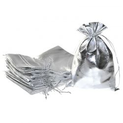 Metallic Säckchen 13 x 18 cm - silber Baby Shower