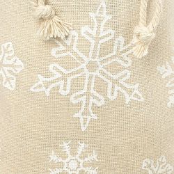Säck à la Leinen mit Druck 26 x 35 cm - naturfarbe / Schnee Beutel mit aufdruck