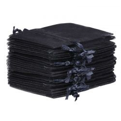 Organzabeutel 9 x 12 cm - schwarz Lavendel und Trockenduftmischung