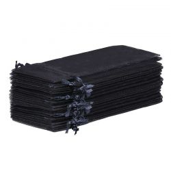 Organzabeutel 11 x 20 cm - schwarz Schwarze Beutel