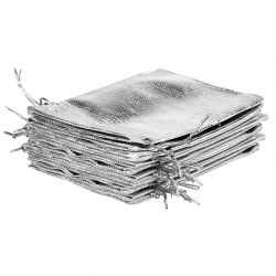 Metallic Säckchen 13 x 18 cm - silber Taufe