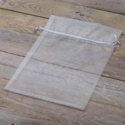 Organzabeutel 30 x 40 cm - silber Säcke mit einfachen Schnellverschluss