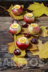 DIY Herbstkerzenhalter aus Äpfeln