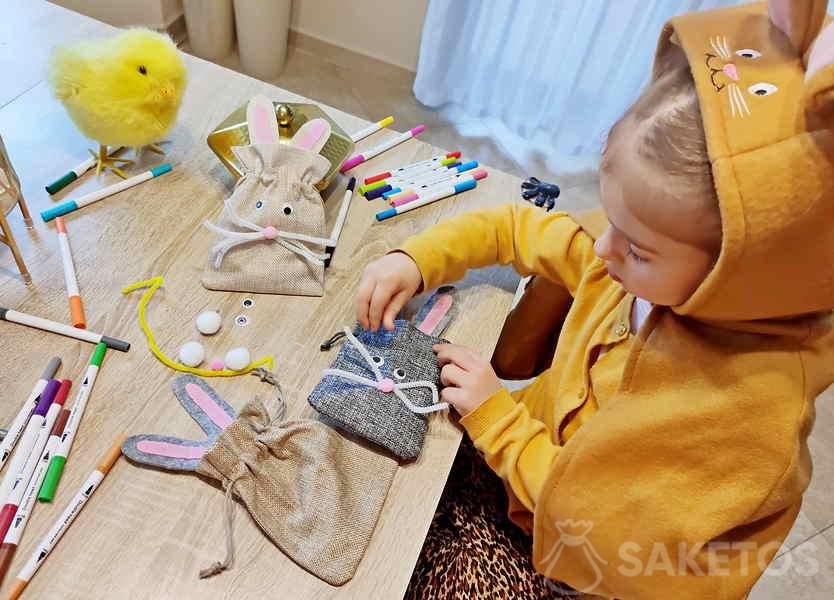 Handgemachte Geschenkverpackungen-Ostersäckchen