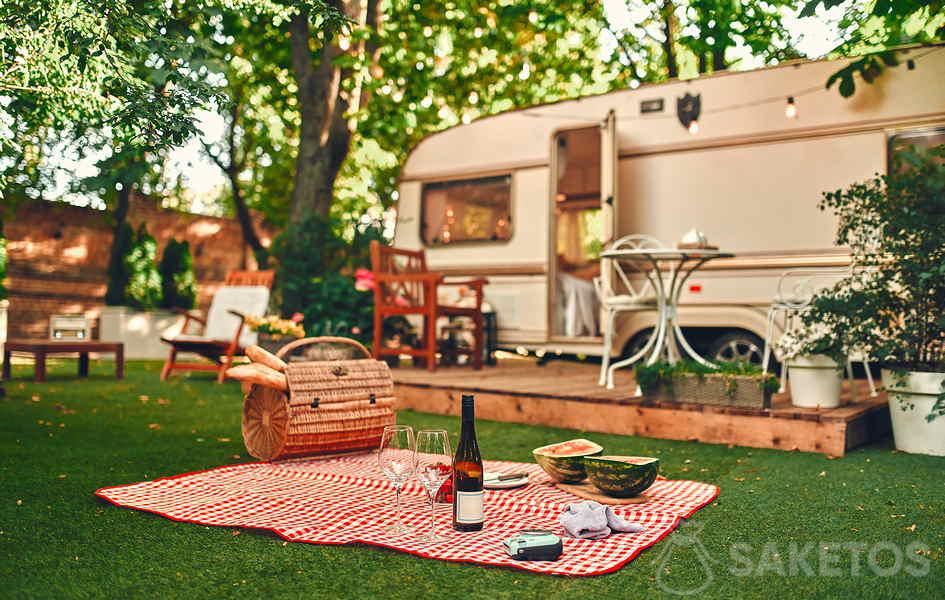 Camping-Organizer können auch während eines Picknicks verwendet werden