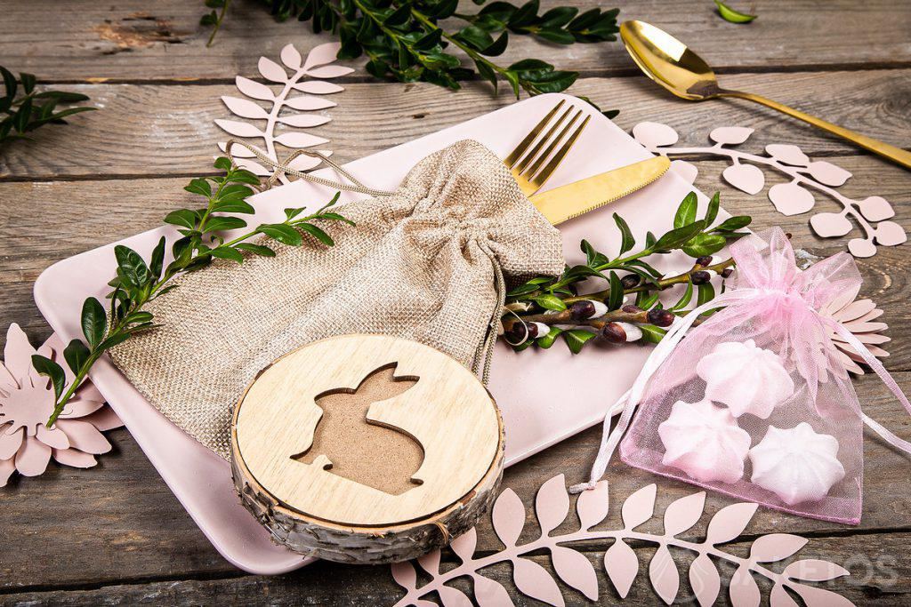 Jutebeutel für Ostern - Beutel als Tischdekoration und Verpackung für die Danksagung an die Gäste