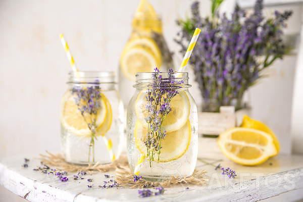 Limonade mit Lavendelblüten