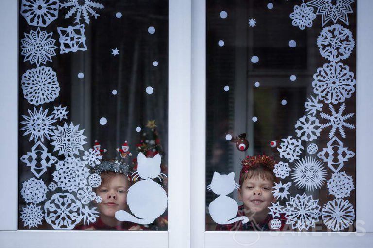 Fensterdekoration im Kinderzimmer - Winterdekoration