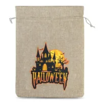 Halloween Jutesäckchen (Nr.2) 30 x 40 cm - naturfarbe Jutesäcke