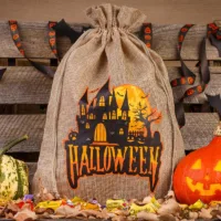 Halloween Jutesäckchen (Nr.2) 40 x 55 cm - naturfarbe Jutesäcke