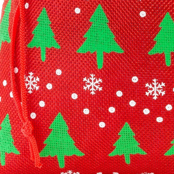 Jutesäckchen 26 cm x 35 cm - rot / Tannenbaum Alle Produkte