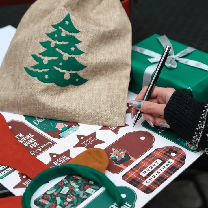 Jutesäckchen 26 cm x 35 cm - Weihnachten - Tannenbaum Jutesäckchen