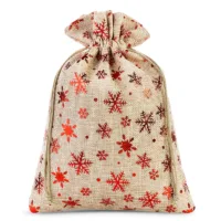 Jutesäckchen 30 cm x 40 cm - naturfarbe / Stern Weihnachtsbeutel