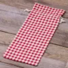 Säckchen à la Leinen mit Druck 16 x 37 cm - naturfarbe / rotes Gitter Für Kinder