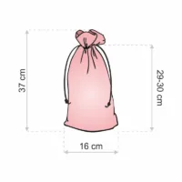 Säckchen à la Leinen mit Druck 16 x 37 cm - naturfarbe / rosa Blüten Lifehack - smarte Ideen