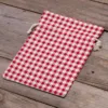 Säckchen à la Leinen mit Druck 18 x 24 cm - naturfarbe / rotes Gitter Für Kinder