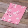 Säckchen à la Leinen mit Druck 30 x 40 cm - naturfarbe / rosa Blüten Für Kinder