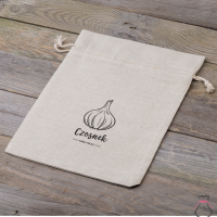 Säcke à la Leinenmit Druck 22 x 30 cm - für Knoblauch (PL) Garten und Zimmerpflanzen