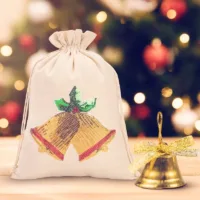 Säckchen à la Leinen 26 x 35 cm - Weihnachten, Glocke Gelegenheit Beutel