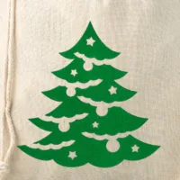 Säckchen à la Leinen 26 x 35 cm - Weihnachten - Tannenbaum Leinensäckchen
