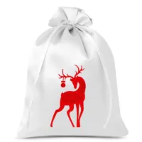 Satinsäckchen 26 x 35 cm - Weihnachten - Hirsch Weihnachtsbeutel