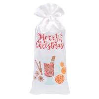Satinsäckchen 16 x 37 cm mit Aufdruck - Glühwein Weihnachtsbeutel