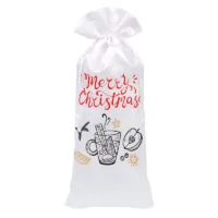 Satinsäckchen 16 x 37 cm mit Aufdruck – Glühwein Weihnachtsbeutel
