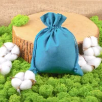 Baumwollsäckchen 13 x 18 cm - türkis Türkisfarbene Beutel