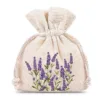 Baumwollsäckchen 8 x 10 cm - naturfarbe mit Druck Lavendel Lavender