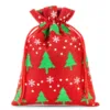 Jutesäckchen 12 x 15 cm - rot / Tannenbaum Weihnachtsbeutel
