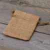 Jutesäckchen 6 cm x 8 cm - hellbraun Für Haustiere