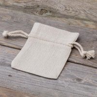 Säckchen à la Leinen 6 x 8 cm - natur Kleine Beutel