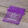 Organzabeutel 10 x 13 cm - dunkelviolett mit Druck (Lavendel) Organzasäckchen