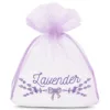 Organzabeutel 10 x 13 cm - lila mit Druck (Lavendel) Lila Beutel