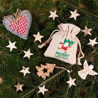 Säckchen à la Leinen 12 x 15 cm mit Aufdruck - Nikolaus Alle Produkte