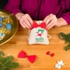 Säckchen à la Leinen 12 x 15 cm mit Aufdruck - Nikolaus Beutel mit aufdruck