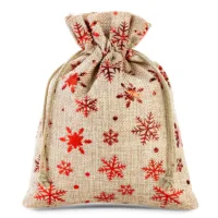 Jutesäckchen 15 cm x 20 cm - naturfarbe / Stern Weihnachtsbeutel