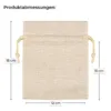 Abmessungen kleiner Stoffbeutel 12x15 cm mit Kordelzug Grafik
