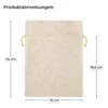Produktabmessungen Jutesäckchen 18x24 cm mit Kordelzug Detailansicht