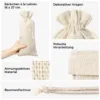 Details zum Weinsäckchen mit Baumwollschnur und atmungsaktivem Material