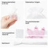 Organzasäckchen 6x8 cm: Transparenter Stoff mit Satinband und dekorativem Kragen für kleine Geschenke.