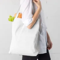 Baumwolltasche 38 x 42 cm mit langen Henkeln - weiß Einkaufstaschen mit Griffen