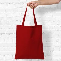 Baumwolltasche 38 x 42 cm mit langen Henkeln - rot Einkaufstaschen mit Griffen