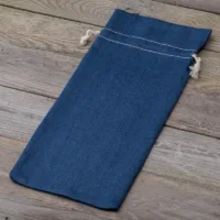 Jeans Beutel 16 x 37 cm - blau Auf Reisen