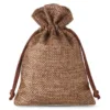 Jutesäckchen 12 cm x 15 cm - naturfarbe dunkel Braune Beutel
